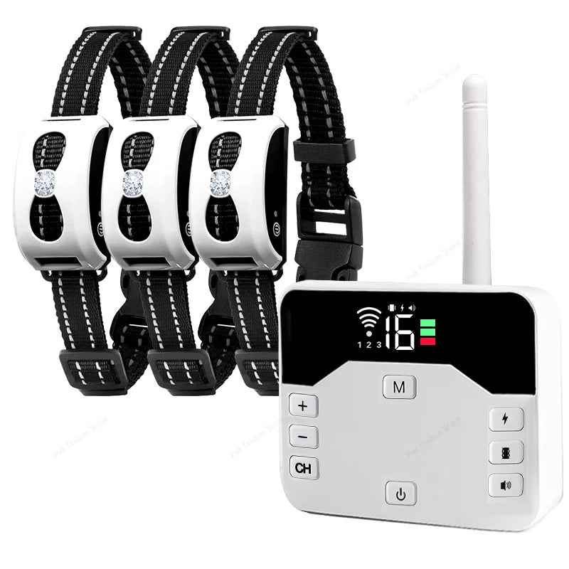 2 IN 1 Wireless Electronic Dog Fence System & Remote Training Collar Beep Shock Vibration and Pet Containment For All Size Puppy