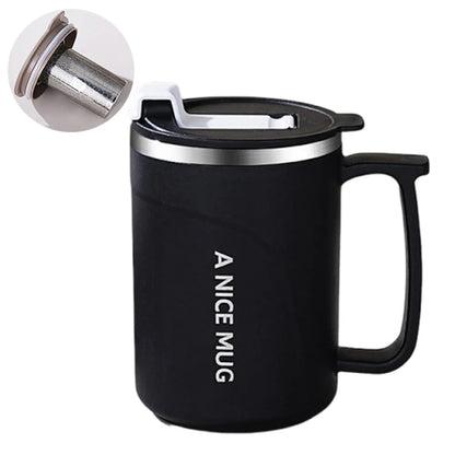 500ml Insulated Coffee Cup Stainless Steel Double-layer Vacuum Water Bottle with Tea Strainer Simple Thermos Cup Outdoor Sports