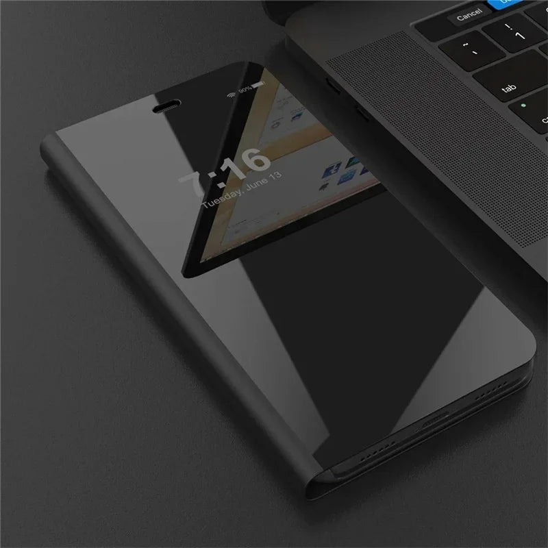 Mirror Flip Cases For Samsung Galaxy S25 EDGE S24 S23 S22 S21 S20 Ultra Plus Case For Samsung S24 S23 S21 FE Note 20 Ultra Cover