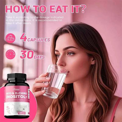 Myo And D Chiro Inositol For Hormone Balance And Healthy Cycles 120 Capsules