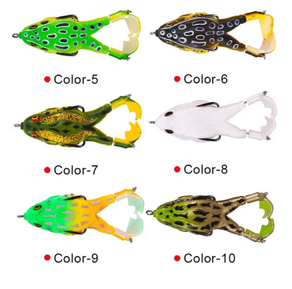 FLYSAND Frog Lure Soft Tube Bait With Hooks Topwater 3D Eyes Carp Fishing
