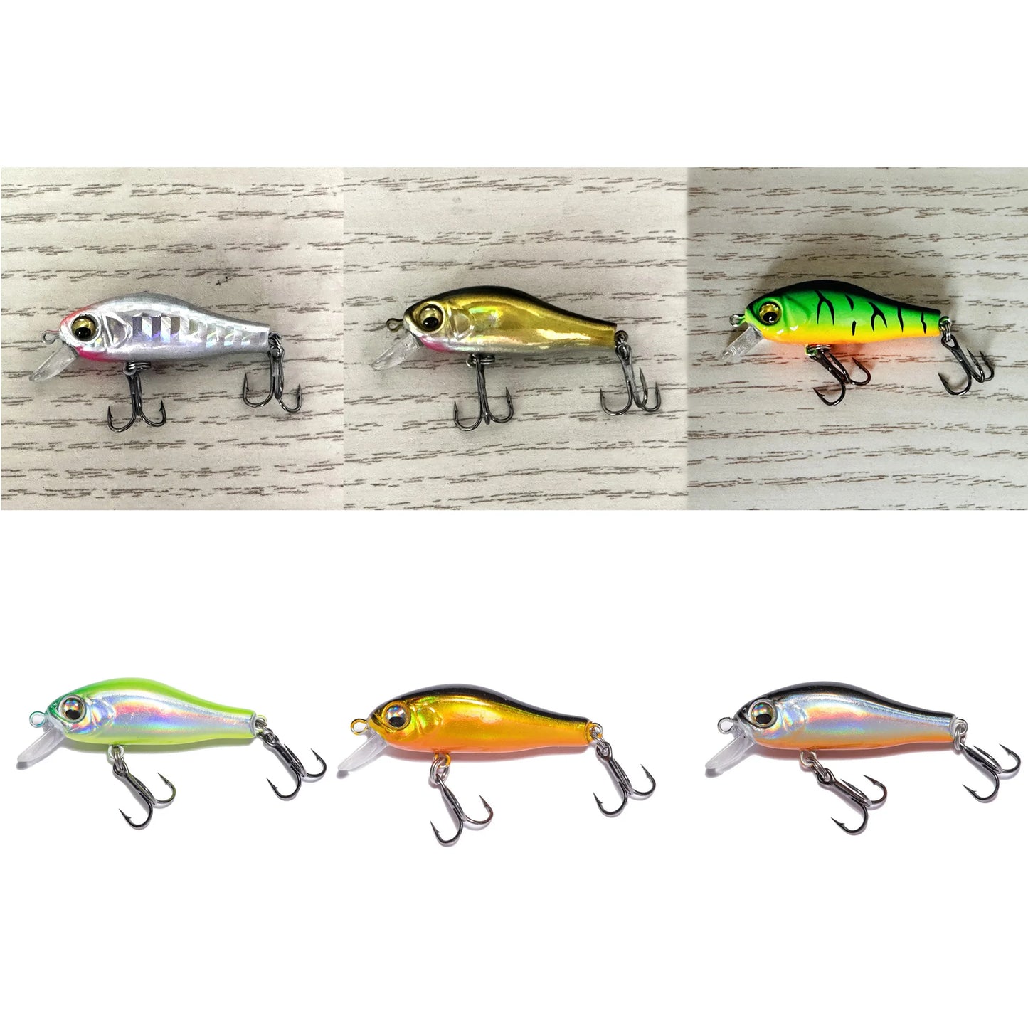 Luya Bait Boxed Minnow Lure One Piece Diving Floating Freshwater 2.2g Black
