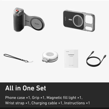TELESIN for iPhone 17 Pro Max/ iPhone 17 Pro Phone Camera Grip Kit , with Remote Shutter Handheld Mount with Wireless Charging