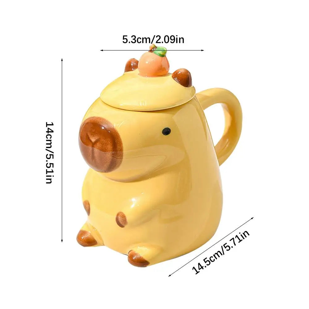 Christmas Mug Ceramic Coffee Mug Tea Mug Novelty Capybara Mug Christmas Gift Cute Milk Coffee Cup Funny Tea Cup with Lid