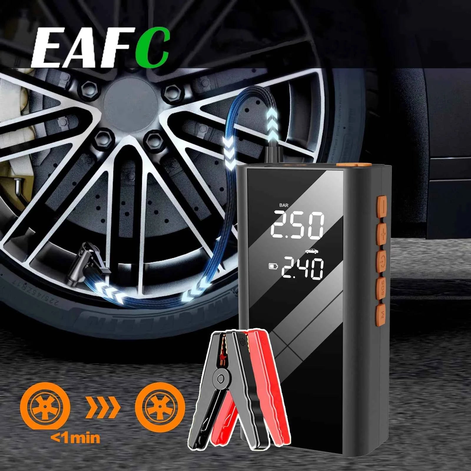 All-in-One Car Jump Starter and Air Compressor, 1200A 150PSI 12V Auto Tire Inflator with Power Bank, Emergency Kit