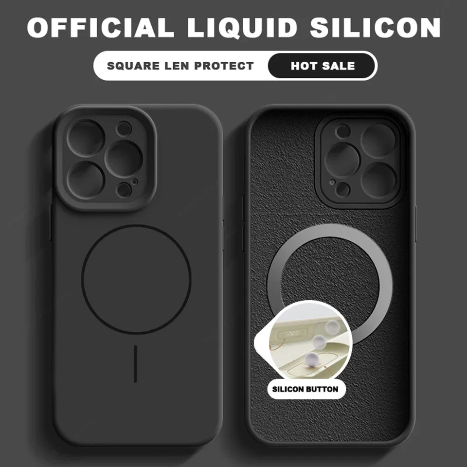 Luxury Liquid Silicone Magnetic Phone Case For iPhone 15 14 16 Plus 16E 11 12 13 16 Pro Max SE4 Magsafe Charge Protector Cover
