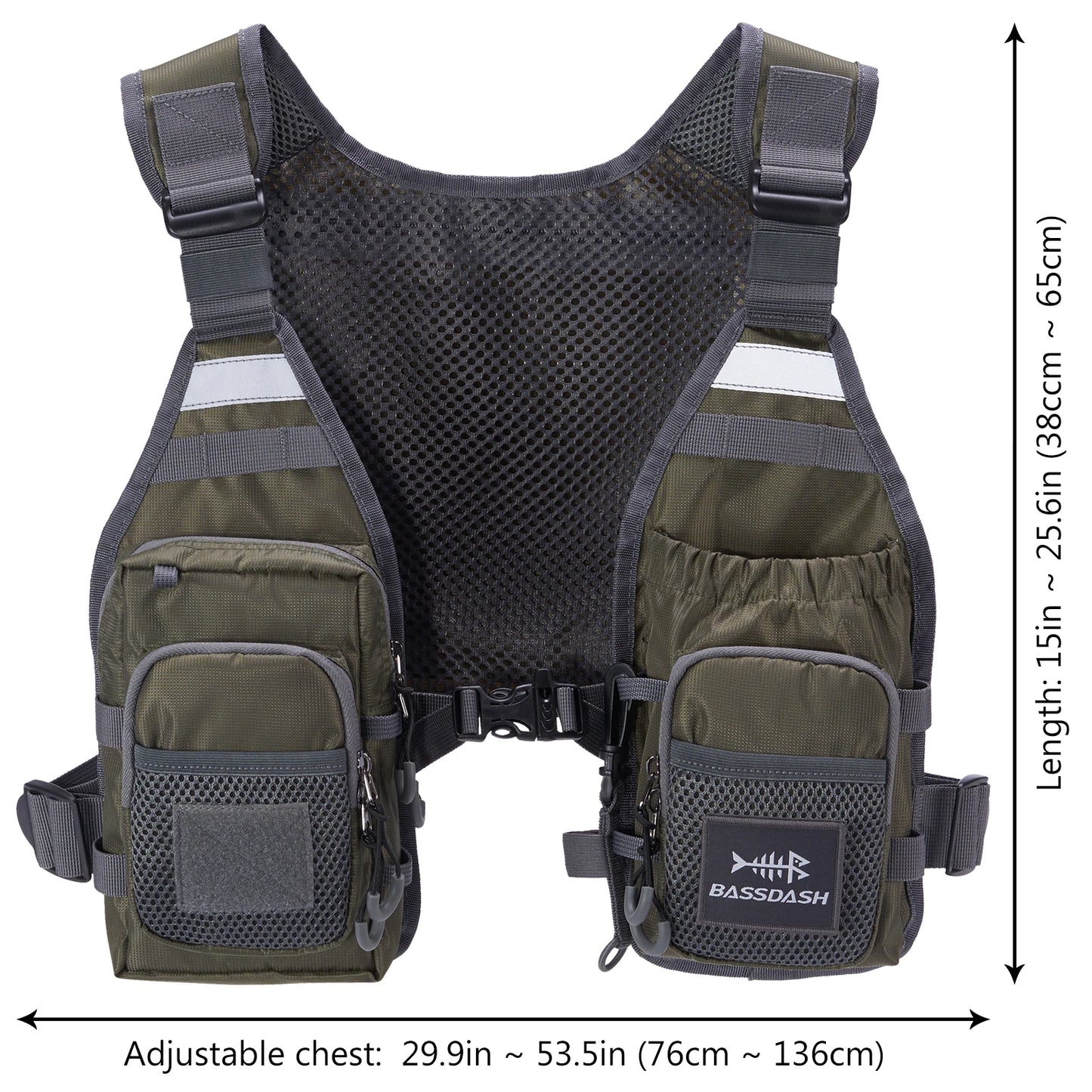 Bassdash Unisex Fly Fishing Vest Chest Pack Ultra Lightweight One Size Fits Most