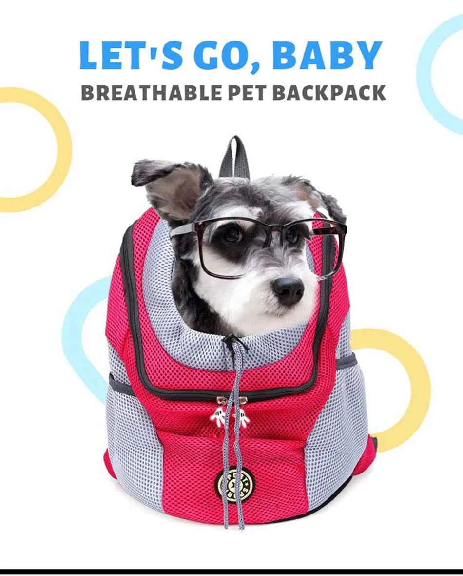 Dog Backpack Carrier Travel Bag Breathable Reflective Strips For Hiking