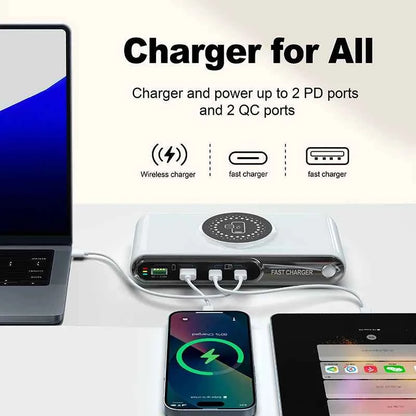 72W 4 Port USB C PD QC Fast Charger Wireless Charging For Phone