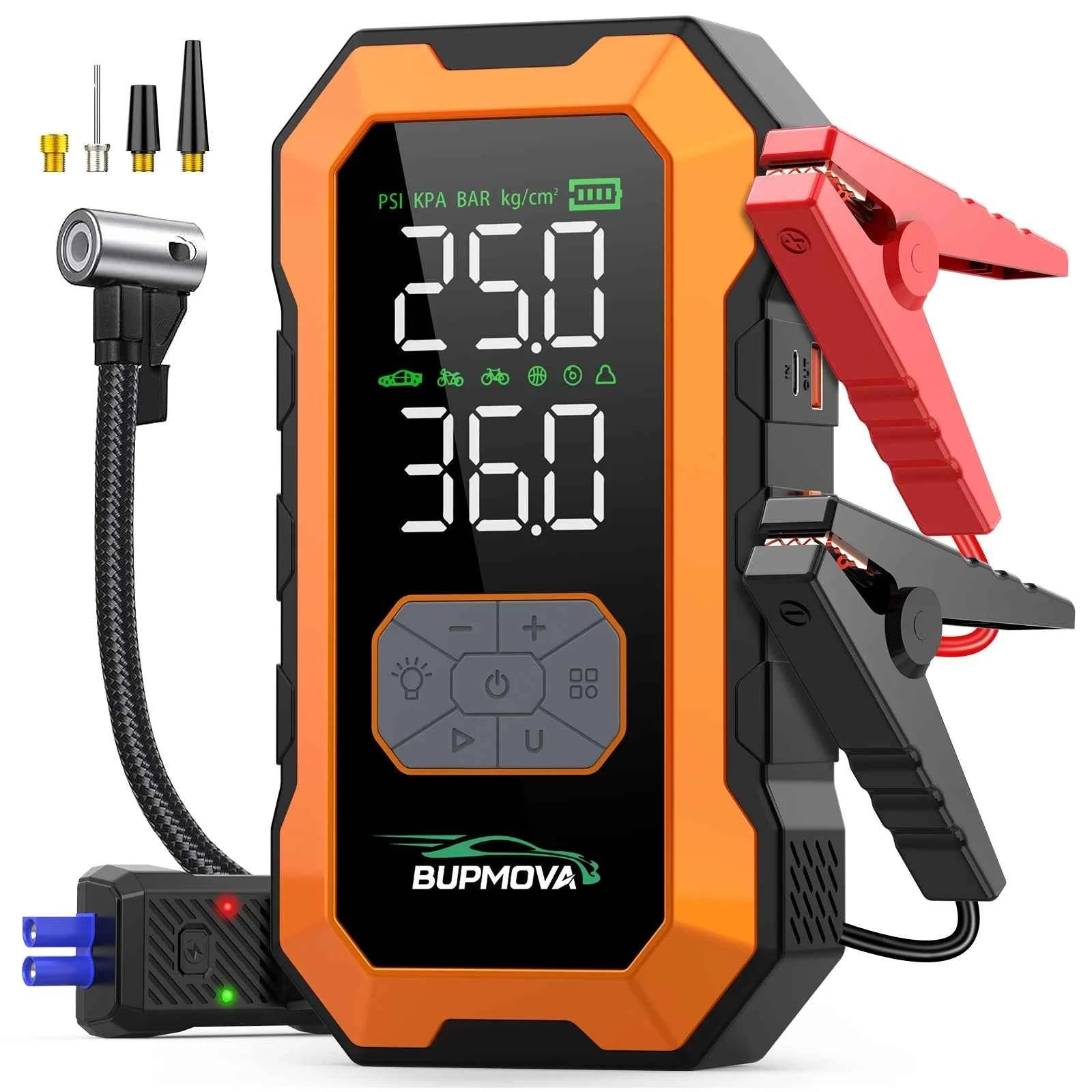 4 In 1 8000A Car Jump Starter 150PSI Air Pump Car Battery Booster Engine Starting Device Tire Air Compressor Power Bank