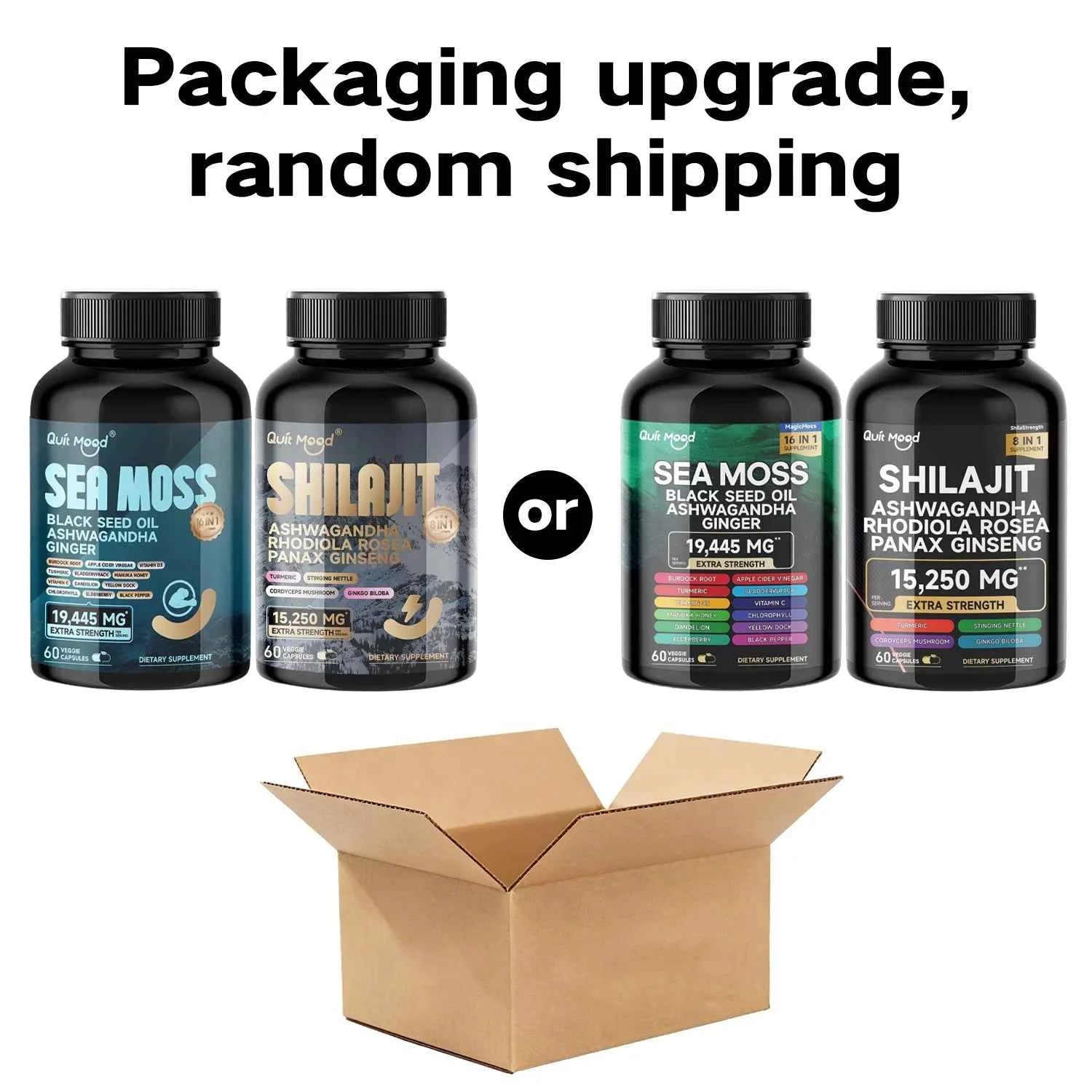 Sea Moss And Shilajit Bundle 120 Capsules High Potency Vitality Ginger Vitamin C