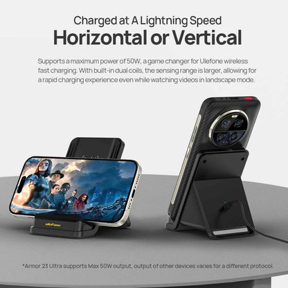 Ulefone WCS01 50W Air Cooled Wireless Charger Stand With Holder