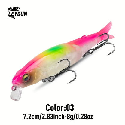 LEYDUN 72mm Minnow Fishing Lure 8g Hard Body Swimbaits Bass Pike