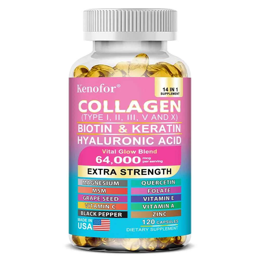 14 In 1 Collagen Capsules Biotin Keratin For Skin Hair Nails Anti Aging
