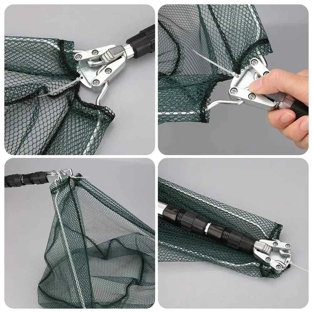 Aluminum Alloy Telescoping Fishing Net Foldable With Retractable Pole For Carp