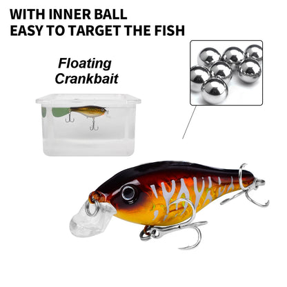 Yucong 1PX Floating Crankbait 8cm 11.5g Topwater Noisy Lure