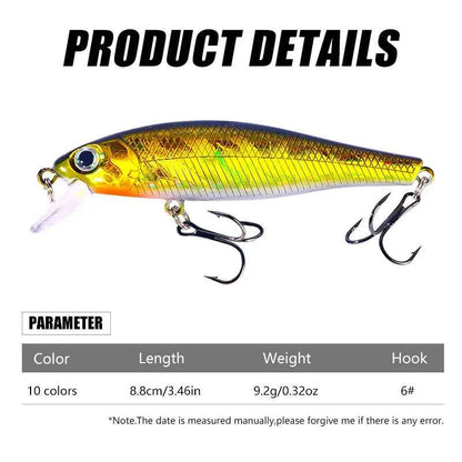 Jerkbait Crankbait Minnow Lure 8.8cm 9g Hard Bait Carp Fishing Tackle