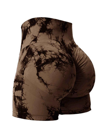 Butt Lifting Tie Dye Summer Shorts Woman High Waist Stretch Sport Shorts Outdoors Summer Outdoors Shorts Woman