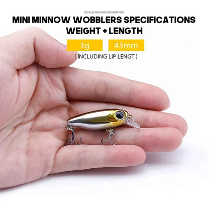 VTAVTA Japanese Design Mini Minnow Lure 43mm 3g Slow Sinking Micro Crankbait