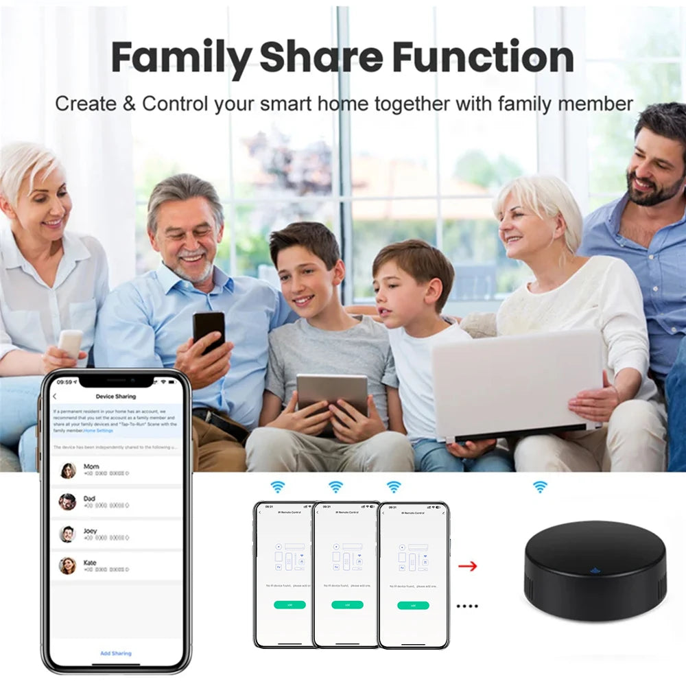 WIFI Remote Control Home Tuya APP Intelligent WIFI Universal Remote Control for TV /Air Conditioner/Fan