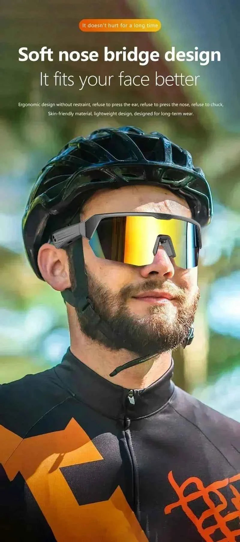 Lenovo YJ006 Cycling Bluetooth Smart Glasses Audio Call Headset Music Sunglasses