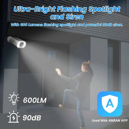 ANRAN 2 3 4 Pack Outdoor WiFi Solar Battery Camera Floodlight Night Vision Alarm