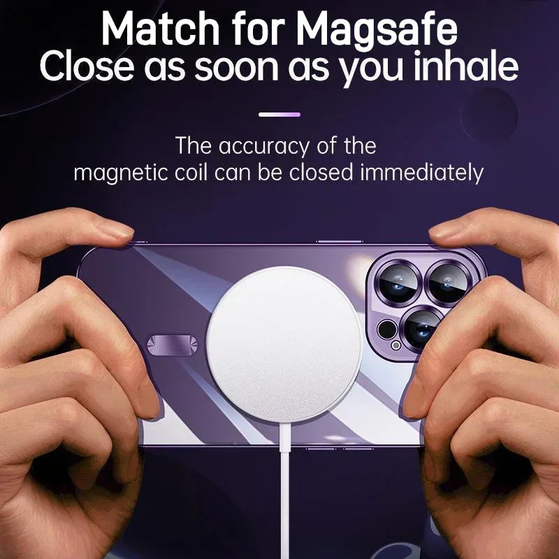 Transparent Magnetic Wireless Charging Case For Magsafe For iPhone 16 15 14 Plus 13 12 11 Pro Max Plating Soft Silicone Cover