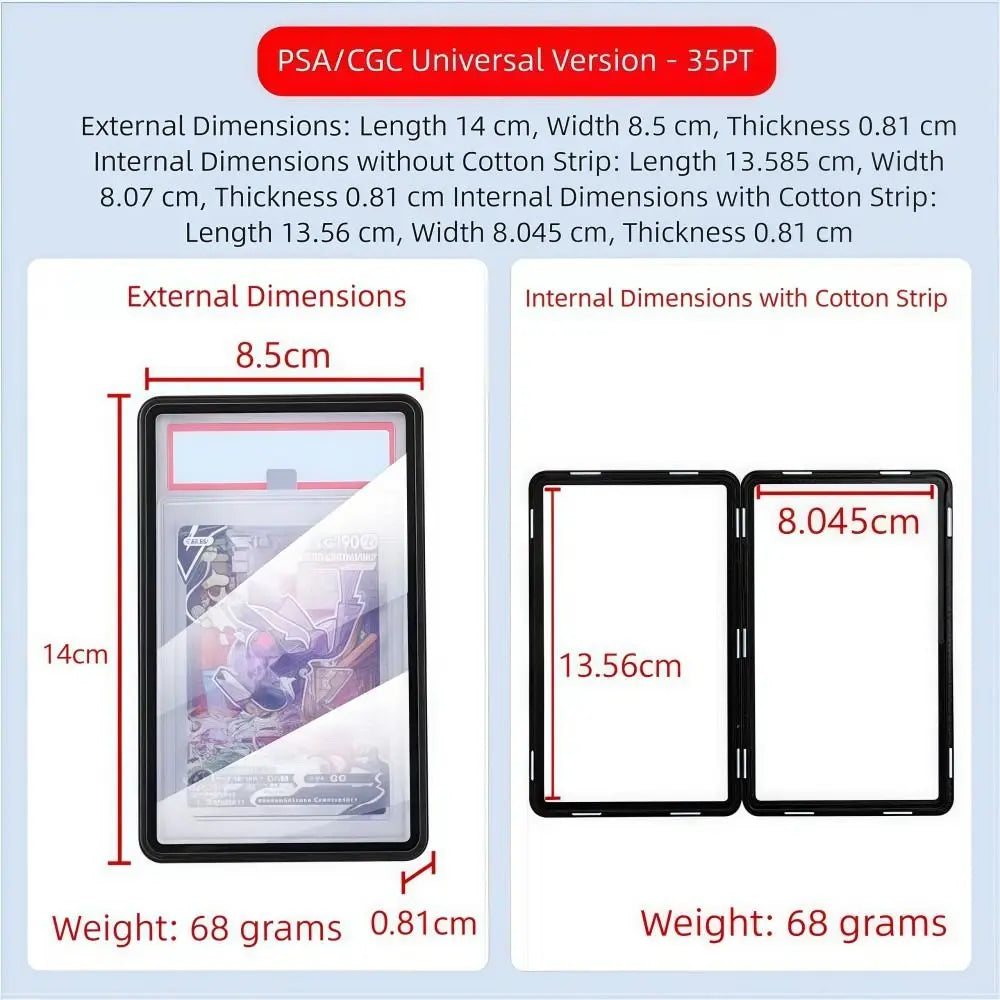 2-in-1 PSA/CGC Graded Card Protective Box Transparent UV Protection Metal Magnetic Case Durable with Stand Card Protective Case