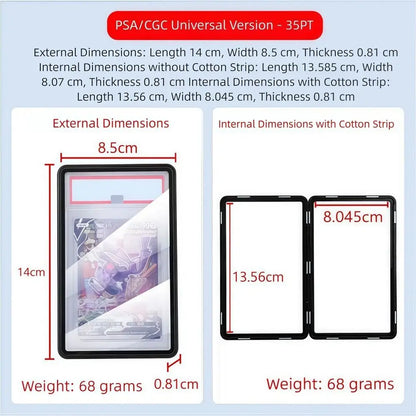 2-in-1 PSA/CGC Graded Card Protective Box Transparent UV Protection Metal Magnetic Case Durable with Stand Card Protective Case