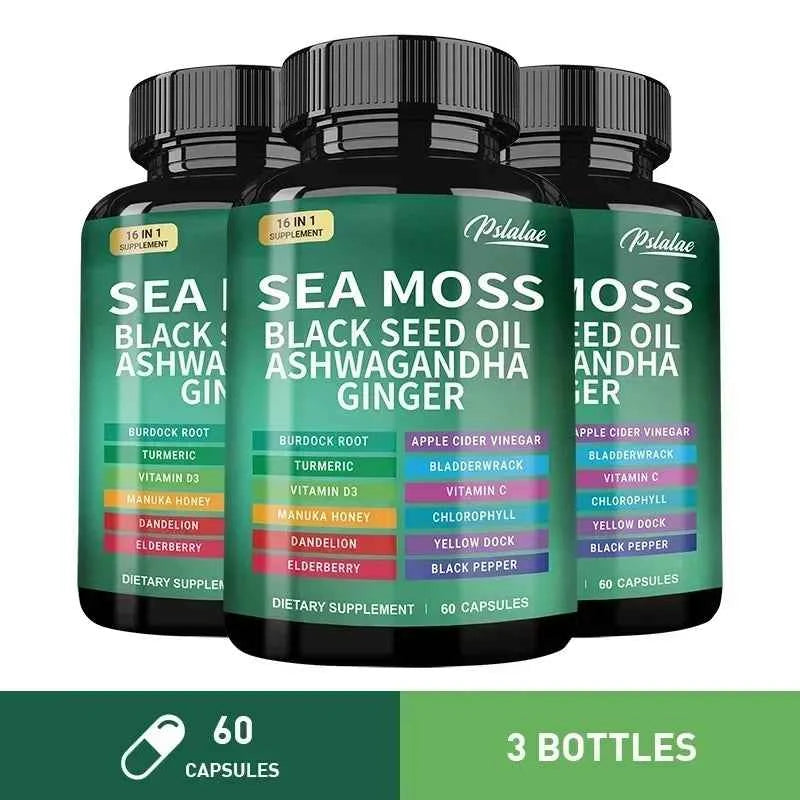 Pslalae Sea Moss Supplement Thyroid Support Immunity Detox Anti Aging Beauty