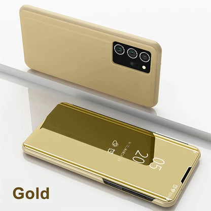 Mirror Flip Cases For Samsung Galaxy S25 EDGE S24 S23 S22 S21 S20 Ultra Plus Case For Samsung S24 S23 S21 FE Note 20 Ultra Cover