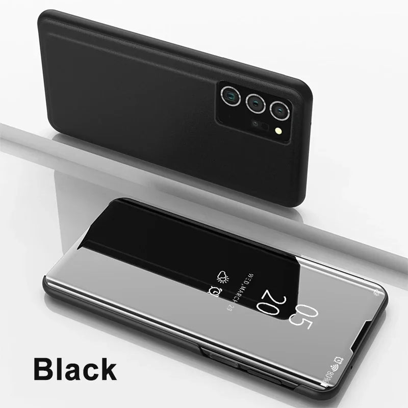 Mirror Flip Cases For Samsung Galaxy S25 EDGE S24 S23 S22 S21 S20 Ultra Plus Case For Samsung S24 S23 S21 FE Note 20 Ultra Cover
