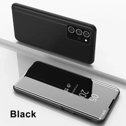 Mirror Flip Cases For Samsung Galaxy S25 EDGE S24 S23 S22 S21 S20 Ultra Plus Case For Samsung S24 S23 S21 FE Note 20 Ultra Cover