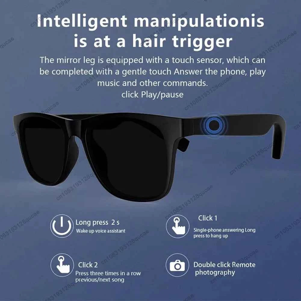 Unisex Smart Bluetooth Glasses Polarized UV Sunglasses Voice Call Music 2025