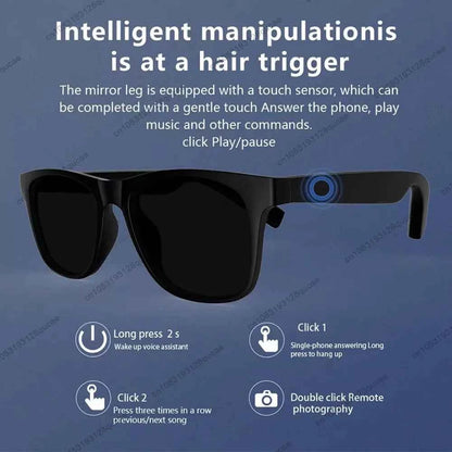 Unisex Smart Bluetooth Glasses Polarized UV Sunglasses Voice Call Music 2025