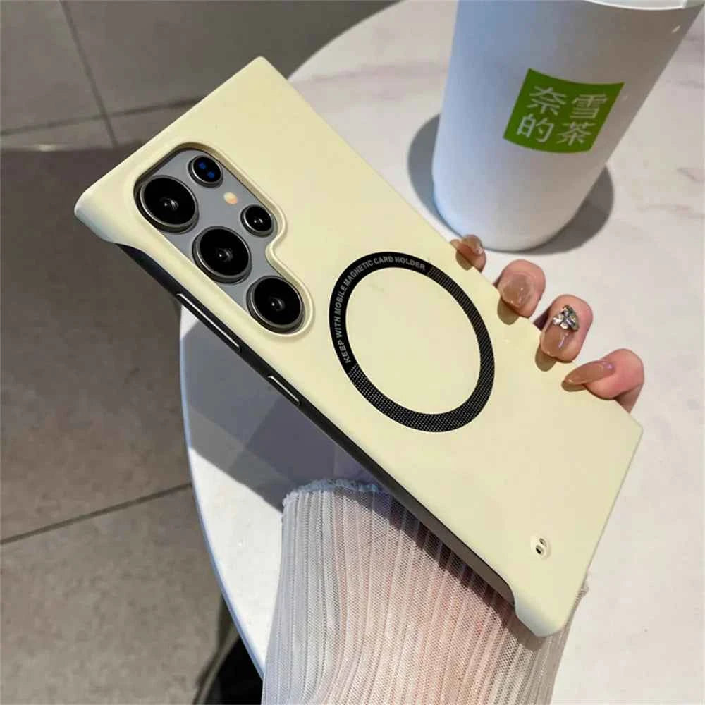 Luxury For Magsafe Thin PC Matte Frameless Phone Case For Samsung S26 S24 S25 Ultra Edge S23 FE S22 S21 S20 Plus Back Cover - ViralVibe Vault