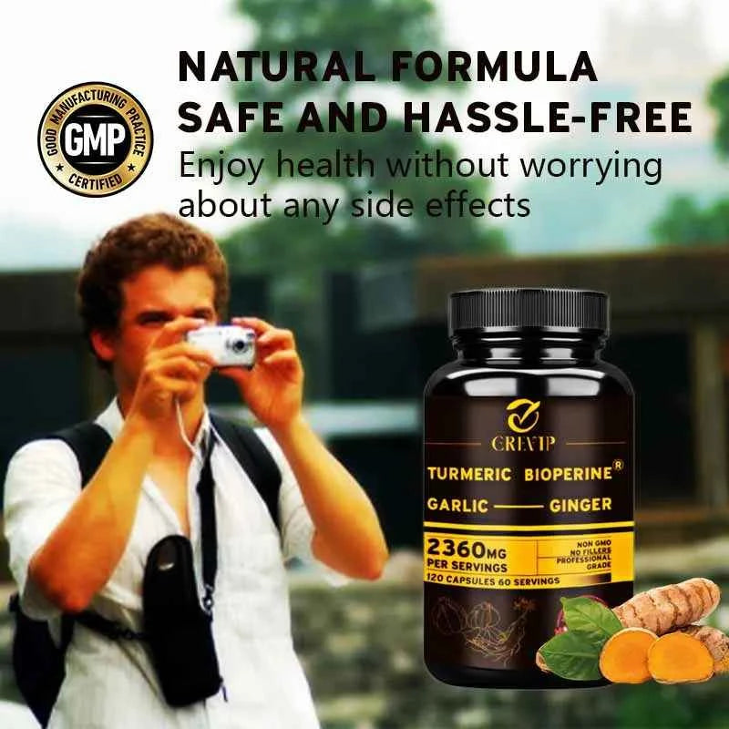 Turmeric Ginger With Garlic Curcumin Black Pepper For Joints Immune Support