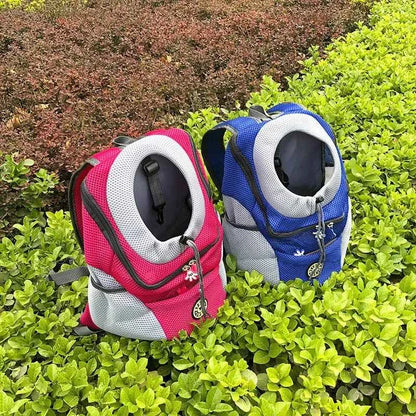 Pet Dog Carrier Backpack Double Shoulder Travel Bag Mesh Breathable Nylon