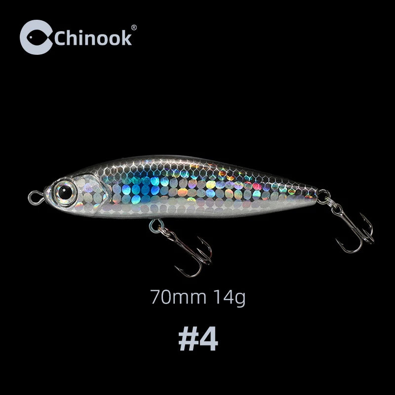 Chinook Sinking Pencil Bait Fishing Lure 70mm 14g For Pike Bass