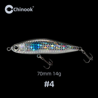 Chinook Sinking Pencil Bait Fishing Lure 70mm 14g For Pike Bass