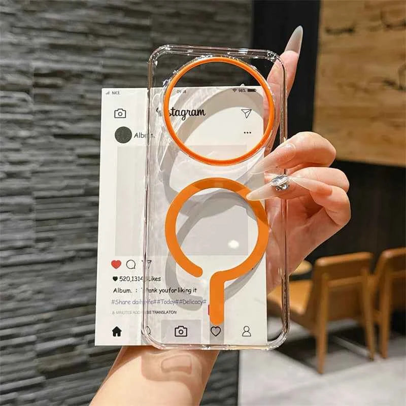 For Honor Magic 8 Pro Case MagSafe Magnetic Transparent Hard Phone Back Cover For Mgaic8 8Pro 5G Slim Shell Bumper