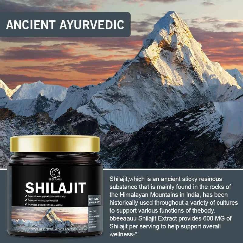 Beworths Shilajit Resin 60g 100 Percent Pure Non GMO Memory Energy Supplement