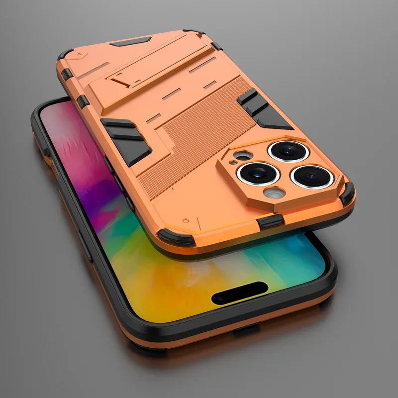 Armor Shockproof Protective Magnetic Holder Case For iPhone 16 Pro Max 15 14 12 13 11 Pro Max 15 14 16 Plus 13 12 Mini Cover