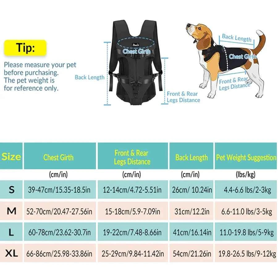 Pet Backpack Carrier For Cats And Dogs Front Travel Bag For Small Medium Dogs