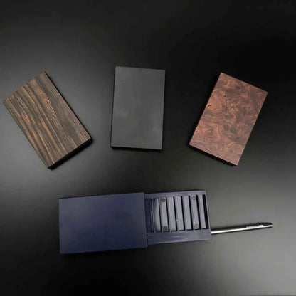Acrylic Smoking Storage Box With Slide Lid Aluminum Straw Portable Tobacco Case