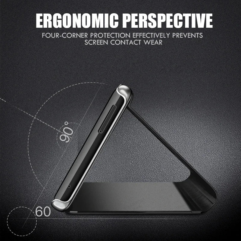 Mirror Flip Cases For Samsung Galaxy S25 EDGE S24 S23 S22 S21 S20 Ultra Plus Case For Samsung S24 S23 S21 FE Note 20 Ultra Cover