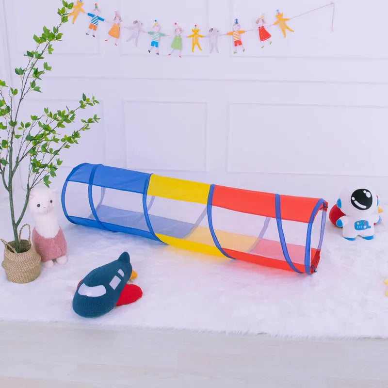 Portable Children's Tent Crawling Tunnel Kids Little House Play House Tipi Tent Indoor Toy Tube Baby Crawling Games Rainbow Tent