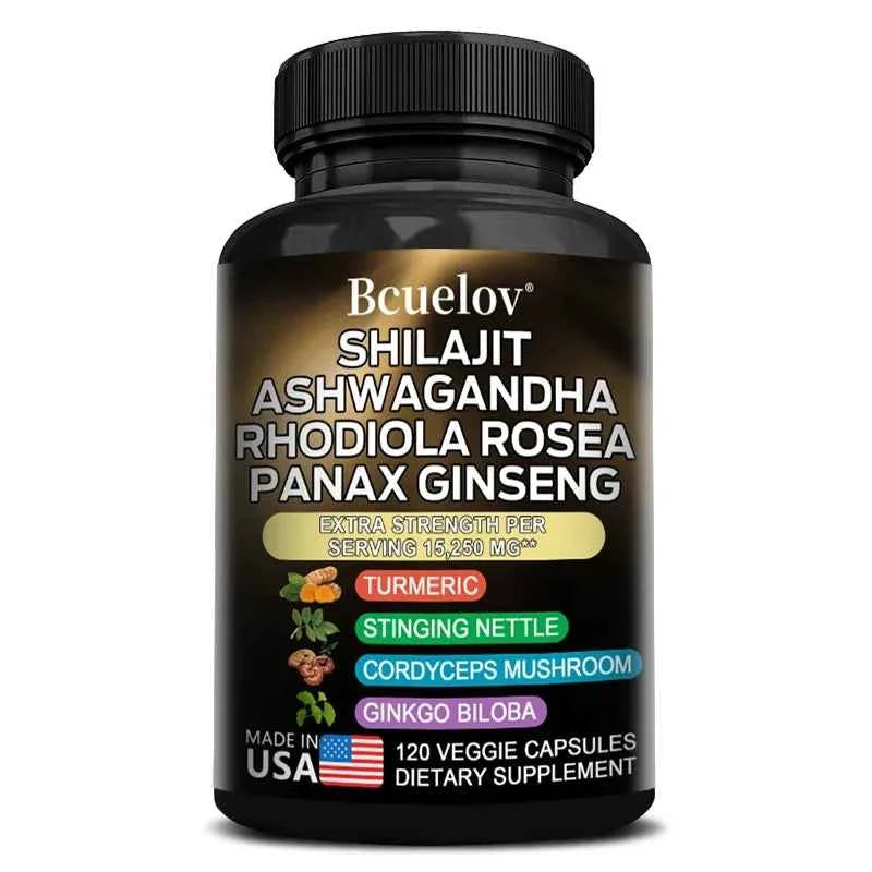 8 In 1 Shilajit Himalaya Capsules With Ashwagandha Rhodiola Panax Ginseng Brain
