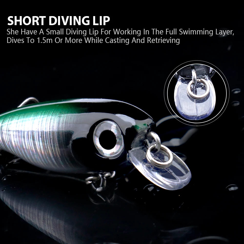 VTAVTA Japanese Design Mini Minnow Lure 43mm 3g Slow Sinking Micro Crankbait