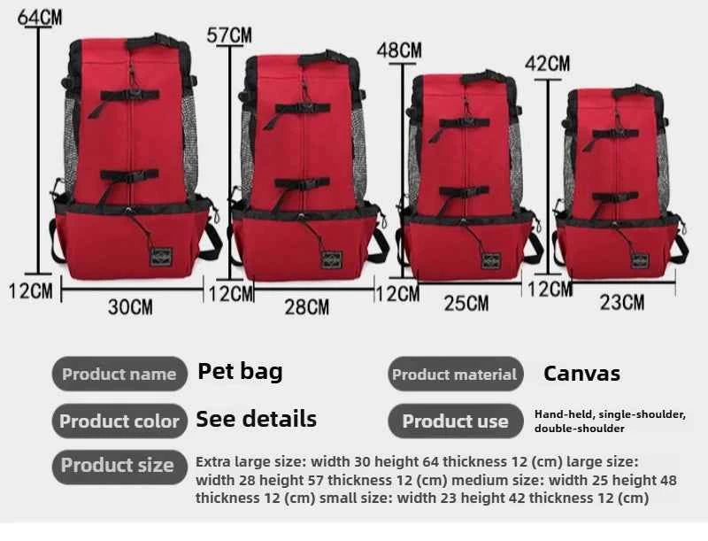 Breathable Adjustable Washable Pet Backpack Carrier For Medium Dogs Polyester
